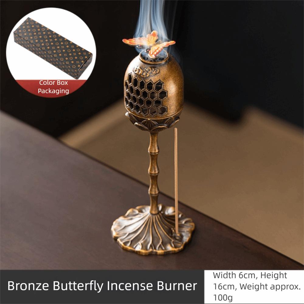 

Butterfly Design Incense Burner Dragonfly Pattern Creative Incense Holder Handmade Rotating Palace Lantern Chinese Decoration