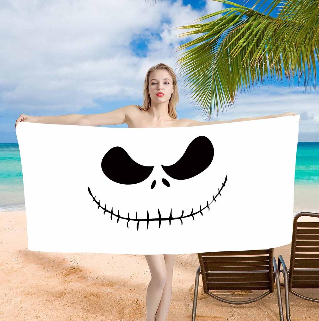 Halloween pumpkin background single-sided printing Beach Towel Home Decoration Bath Towel 75x150cm Bathroom