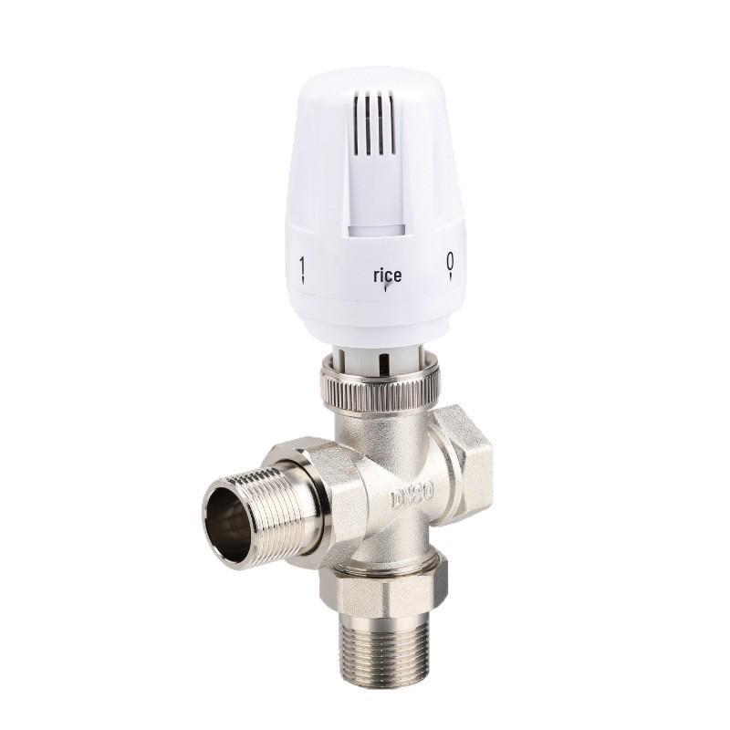 Lianchang Automatisk 3-vägs termostatventil för 4/6 punkts värmeelement med adapter för aluminium-plaströrmontage