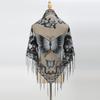 Luxury Flower Lace Hollow Scarf Butterfly Print Tassel Triangle Shawl Wraps Polyester Mesh Scarves Bridal