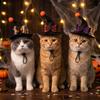 Curved Top Cat Witch Costume Cap Adjustable Strap Dog Halloween Party Hat Birthday Party