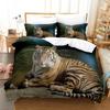 3D Animal Tiger Printed  Brown Bedding Set Single Twin Double Queen King Cal King Size Bed Linen Set