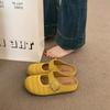 Women Wear Soft Bottom Spring New One-pedal Bag Head Half Slippers with Skirt Slippers