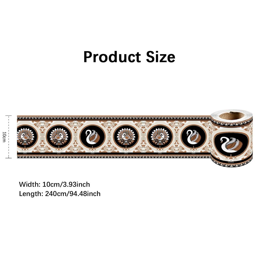 240 cm délka luxusní soklová rohová samolepka na stěnu koupelna kancelář sklo v pase domácí dekorace vodotěsná podlaha vlnovod umělecká tapeta