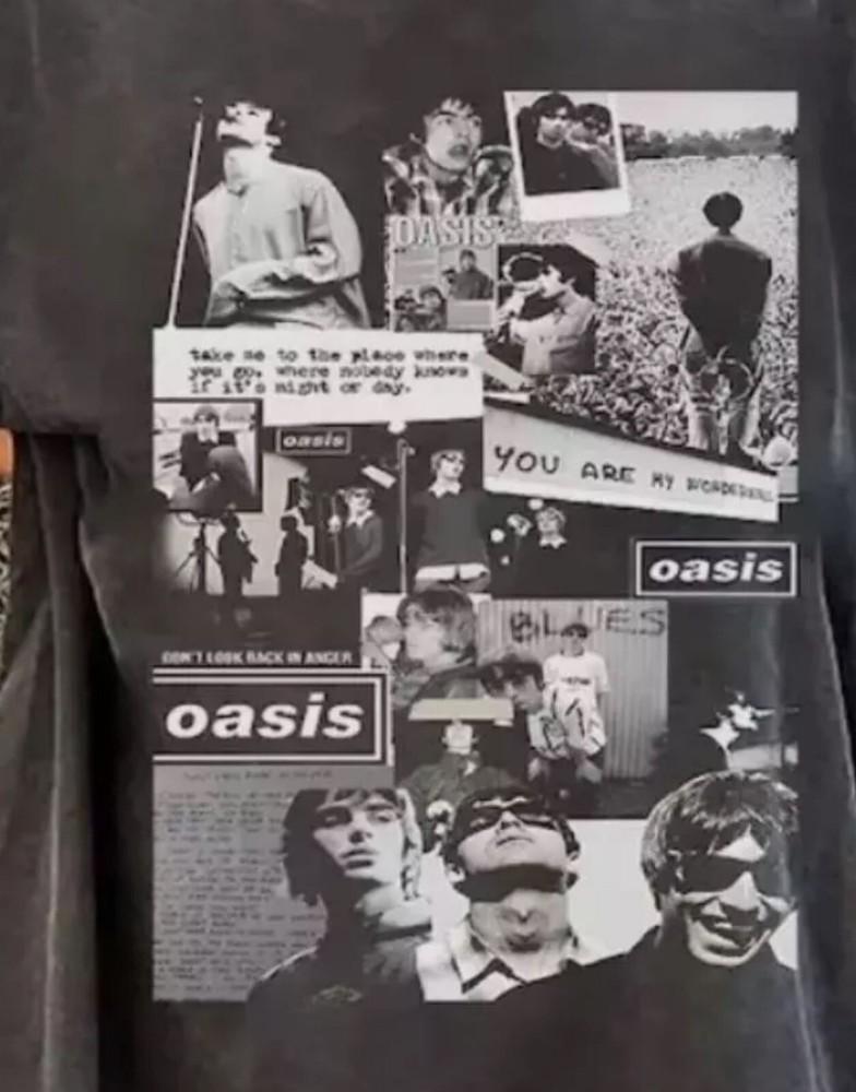 Винтажная футболка Oasis, Футболка Oasis, Подарок с мерчем Oasis, Унисекс футболка с логотипом группы Oasis XXL