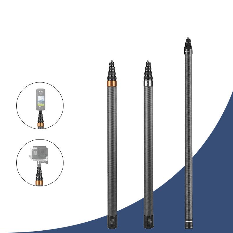 For Insta360 X5 X4 X3 X2 3m Long Carbon Fiber Extended Selfie Stick Scalable Monopod Stick Tripod for GoPro DJI Action Camera 7