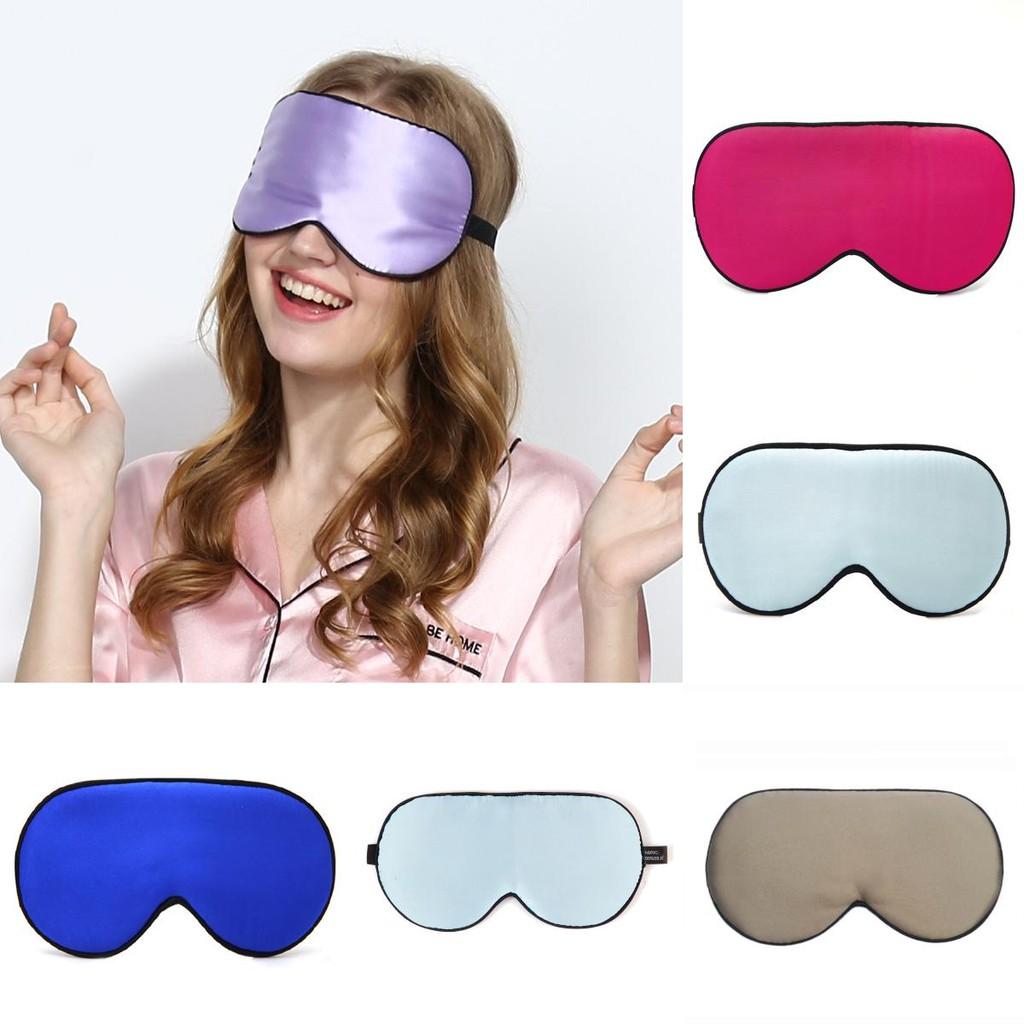 Solid Adult Color Double Sided Silk Eye Mask Sleeping Nighttime Supplies Rest