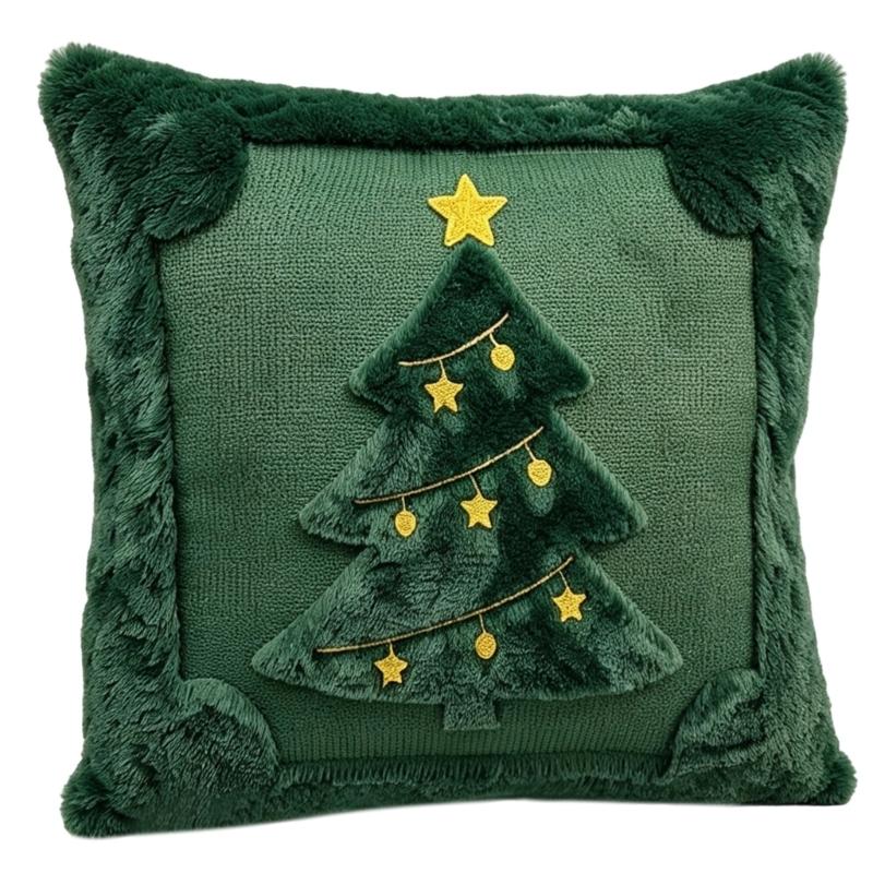 Bedroom Chair Accent Pillow Cover for Sofa Couch Use, Soft Christmas Throw Pillowcase 45cm/17.7inch Indoor Style