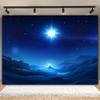 2D Plane Night Sky Starry Night Jesus Nativity Background Banner - Christmas Winter Scene with Shining Stars In Bethlehem
