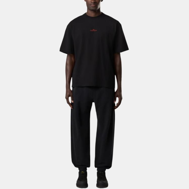 Stone Island Embroidered Logo Crew Neck Short Sleeve T-Shirt Men tops K2S152100021S0233V0029