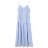 Sancai 2025 Summer Striped Sleeveless Maxi Dress