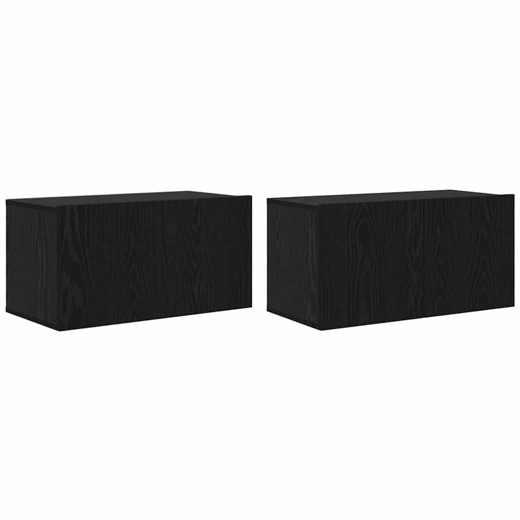 4 Piece TV Cabinet Set Black Oak Effect 60 x 30 x 30 cm