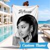 Custom Name Artistic Ariana Heart In Space Adventure Microfiber Beach Towel, Lightweight for Summer Travel, Swimming Pool Fan Gift