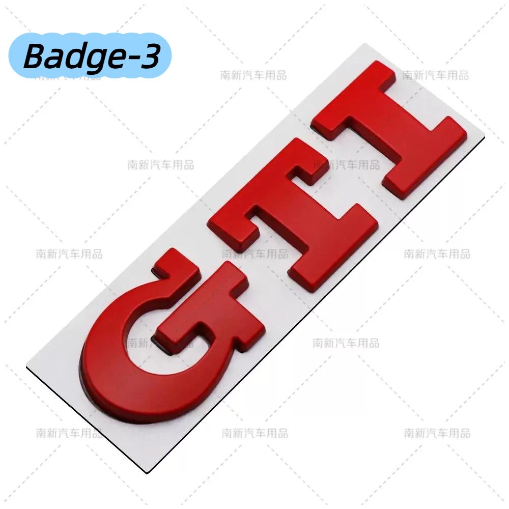 Insignia Adhesiva Metálica con Logo GTI para Rejilla Frontal/Maletero Trasero de Coche Accesorios