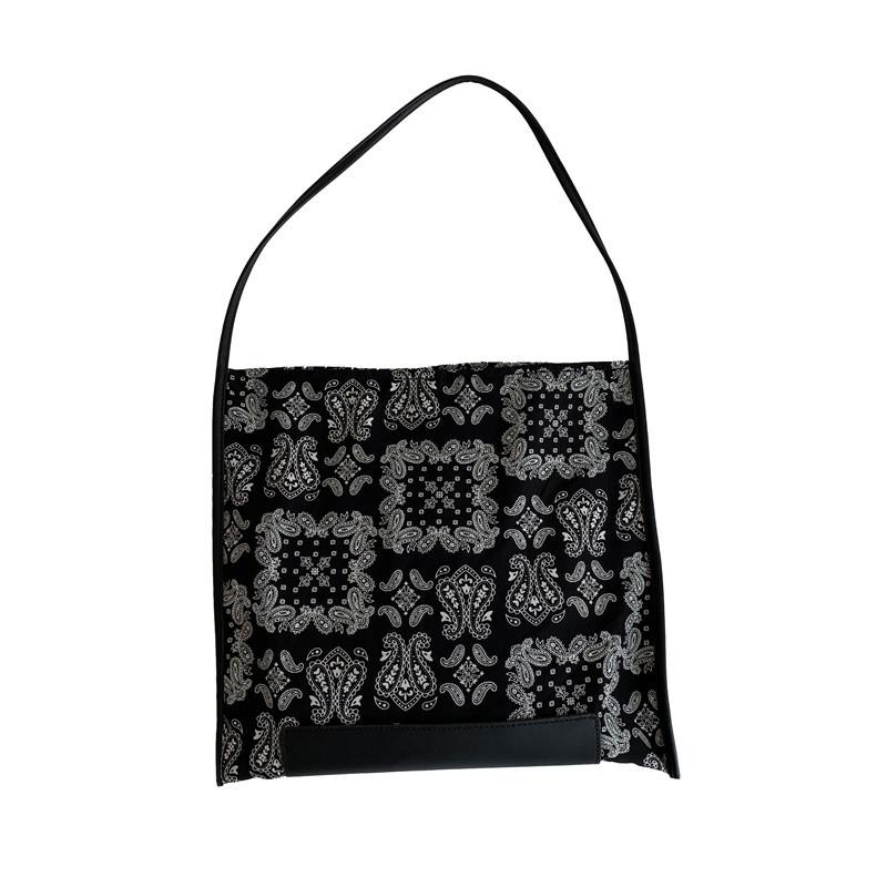 Women's New Fashion Korean Edition Women's Bag Single Shoulder Casual Cashew Flower Bag Single Shoulder Bag Totem Printed Casual Women's Bag