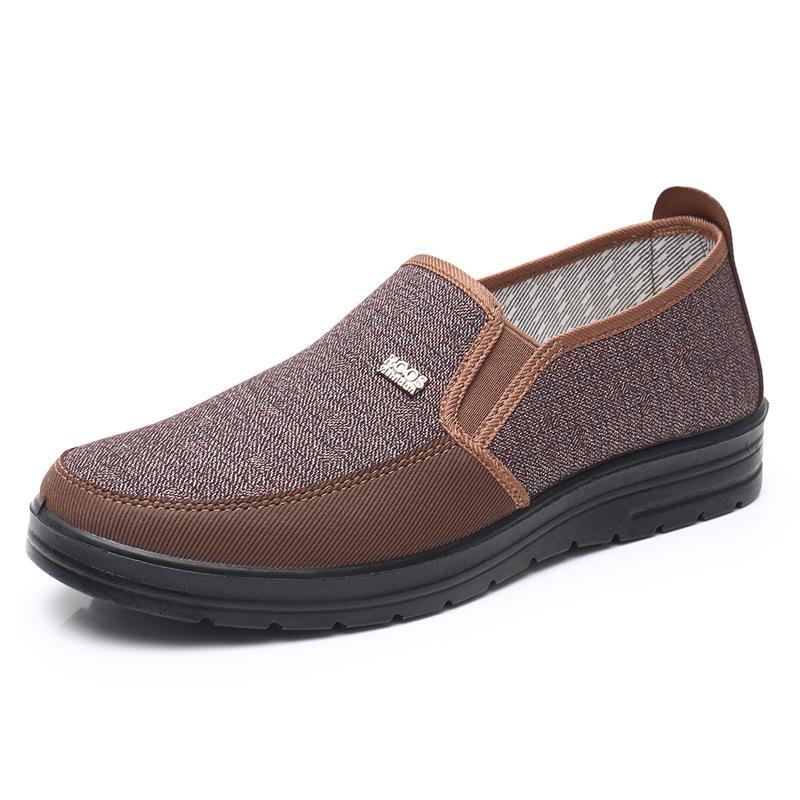 

Men s shoes ****** and autumn old ******* cloth shoes light s**t sole middle-aged and elderly father shoes one pedal lazy casual single shoes 45 темно-коричневого кольору