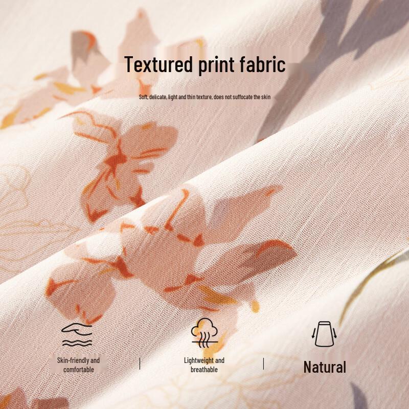 Xiangying Women's Floral Ruffle High-Waist Skirt