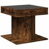 LED Coffee Table Smoked Oak 50 x 50 x 45 cm Engineered Wood