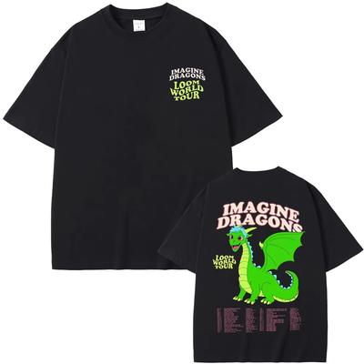 Rock Band Imagine Dragons Cartoon Graphic T Shirts Loom World Tour 2025 T-shirts Men Women Fashion Oversized Short Sleeve Tshirt