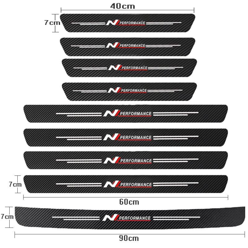 Car Door Sill Threshold Trunk Bumper Pedal Decal Stickers Cover For Hyundai i30 i20 i10 i40 Tucson Kona Sonata Veloster Elantra