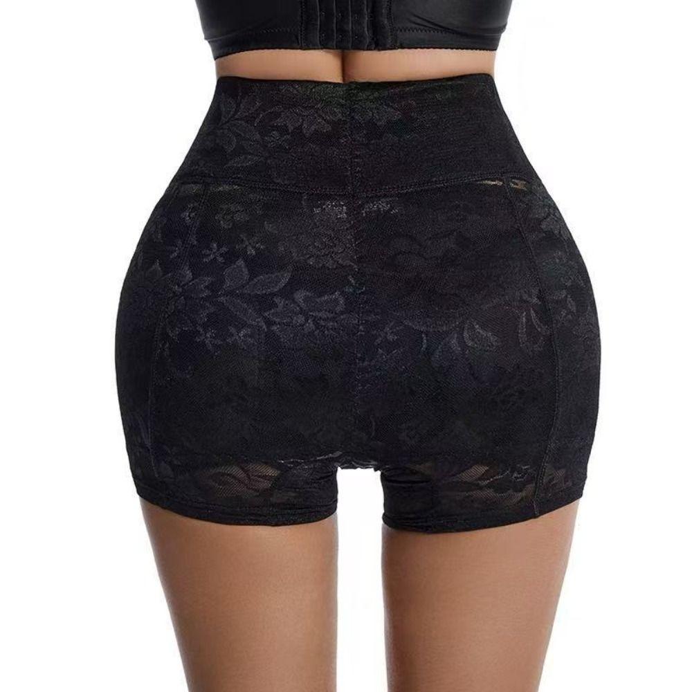 High Waist Slimming Shapewear with Pads Lace Mesh Butt Lifting Briefs Body Shaping Panties Ladies