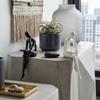 Long Leg Edge Sitter Character Sculpture Minimalist Tabletop Human Decor  Tabletop Shelf