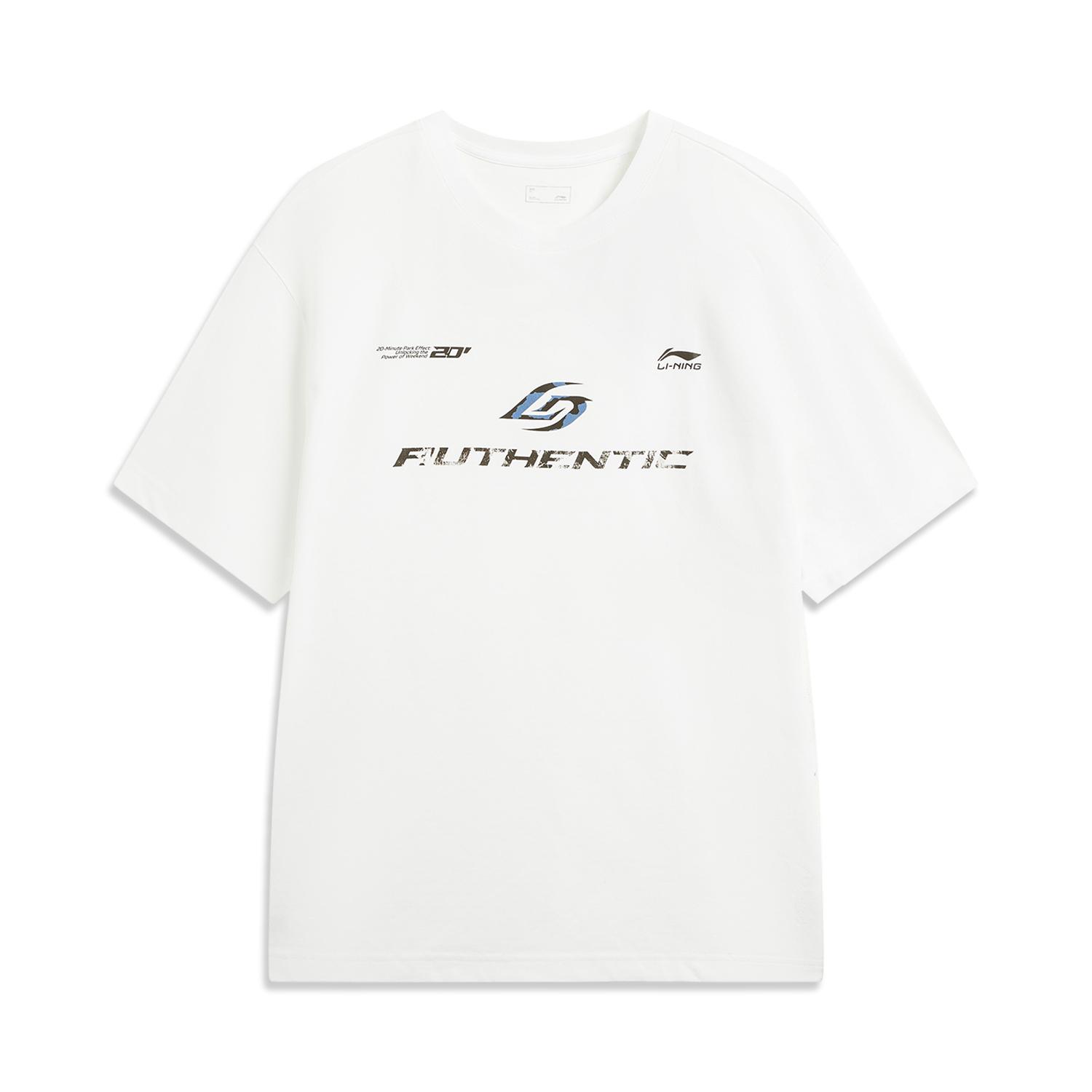 Li-Ning Sports Lifestyle Series Printed Letter Minimalist Versatile Short Sleeve T-Shirt Men tops ATSW397-8 S