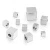 50Pcs 2.5 3 4 5 6mm Stainless Steel Beads Cube Spacer Beads Square Loose Beads For DIY Jewelry Making Necklace Bracelet Supplies