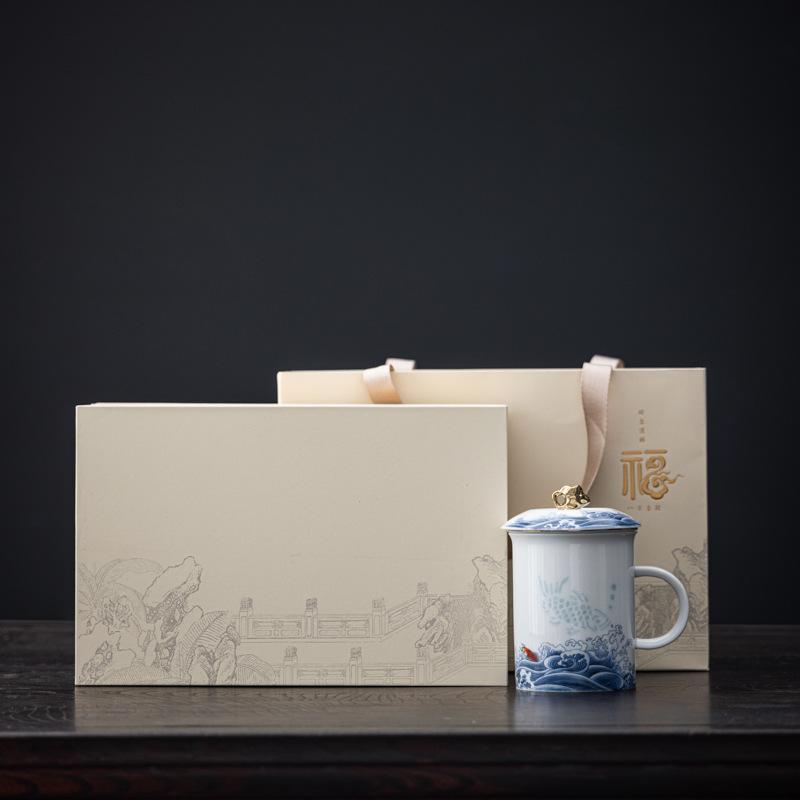 High-end Merchandise Linglong Office Cup Ceramic Cup Graduation Season Opening Ceremony Business Enterprise Senior Gift Set