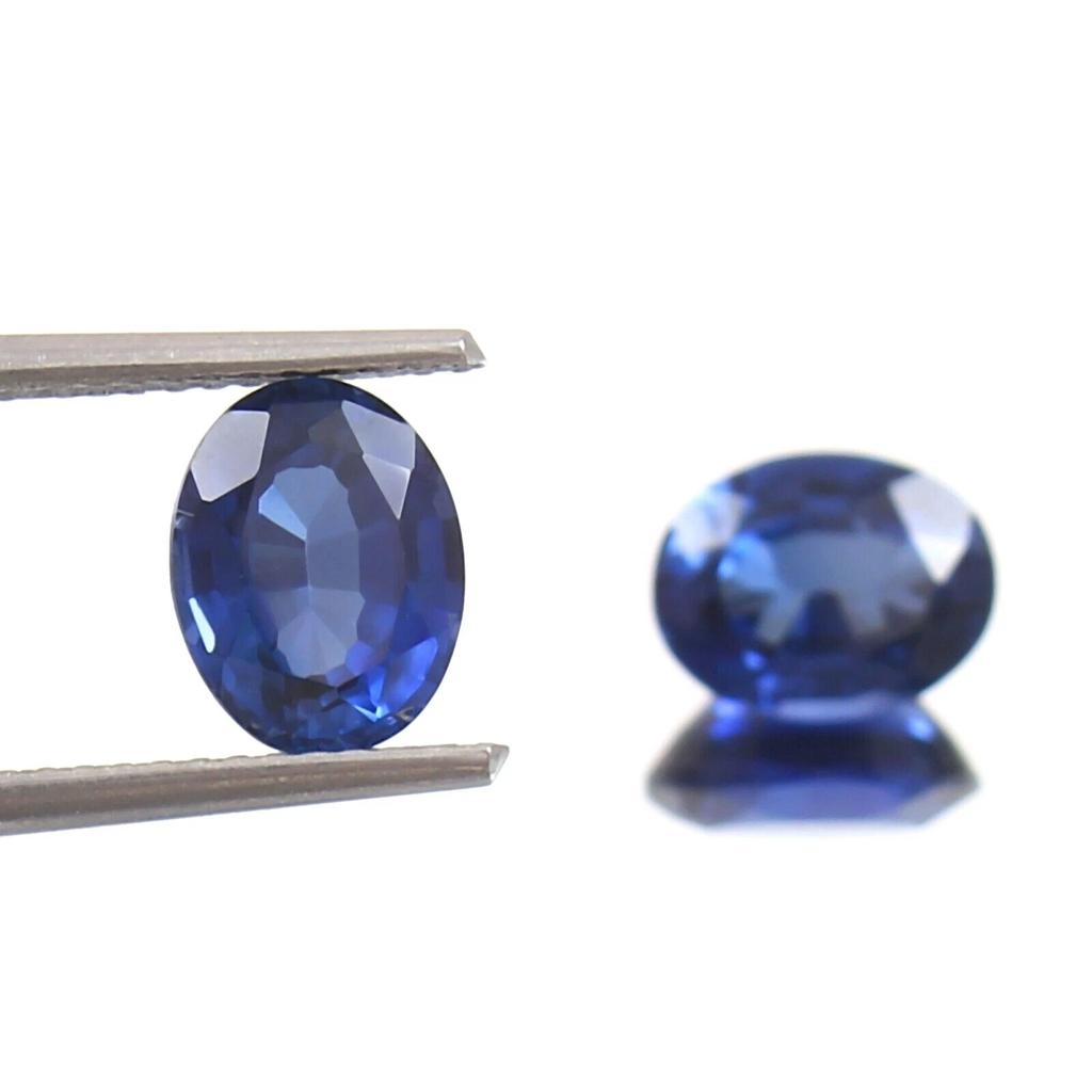 Natural Royal Blue Sapphire Loose Gemstone Sri Lanka Twin 18 ct Oval Shape September Birthstone Gift