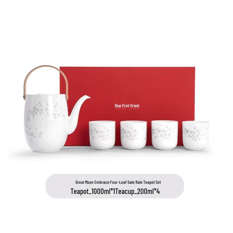 Exquisite Blue Printed Oriental Jade Tea Set Gift Set