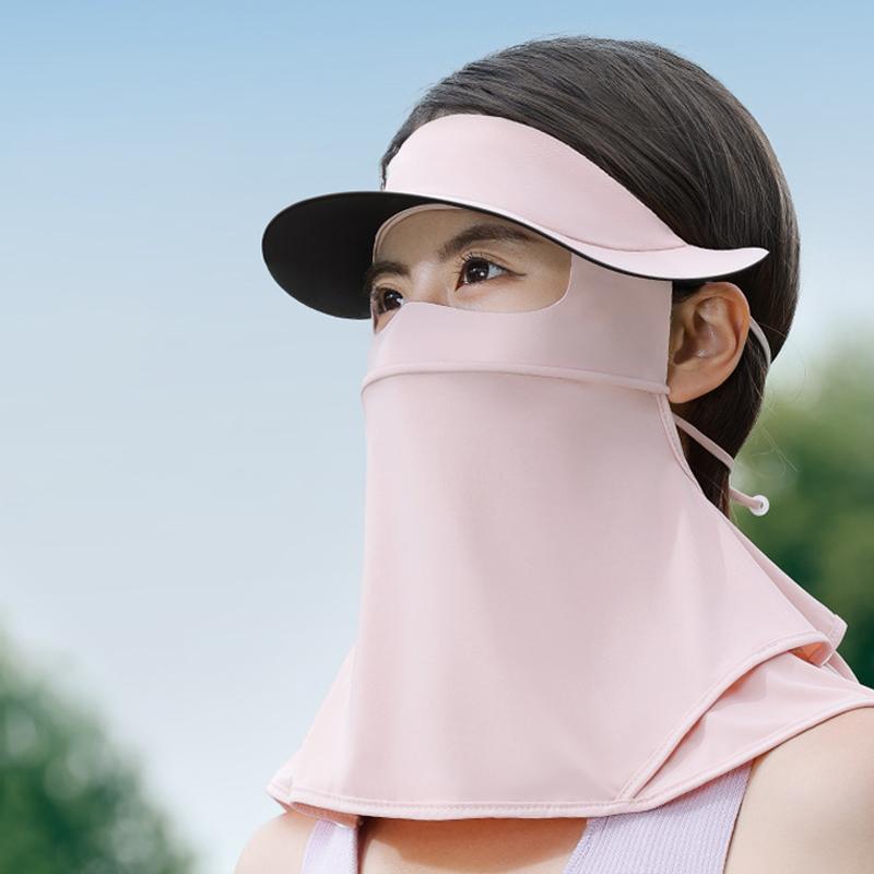 Summer Women Anti-UV Sun Hat Outdoor Activity Sport Face Cover Headwear Double Layer Breathable Riding Hat Skeleton Support Bucket Cap