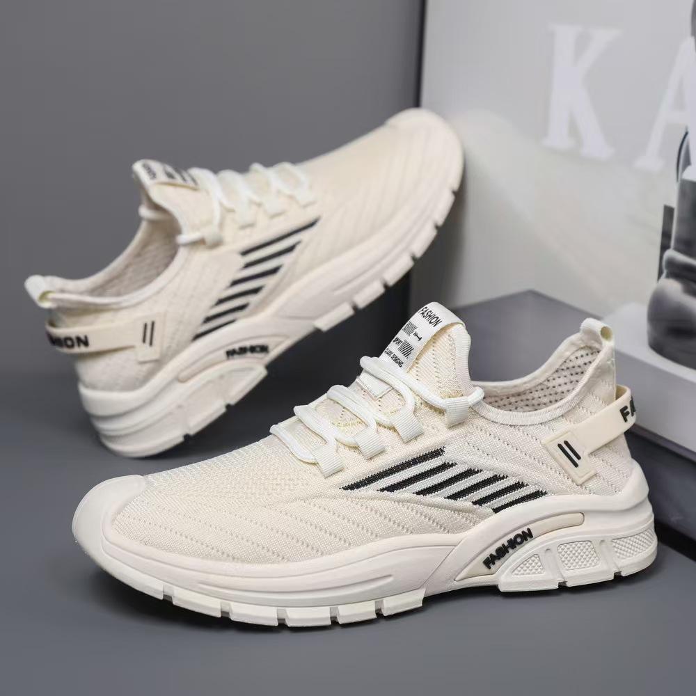 New Summer Men's Sneakers Mesh Breathable and Comfortable Running Shoes Fashion Korean Style Student Flying Single Shoes