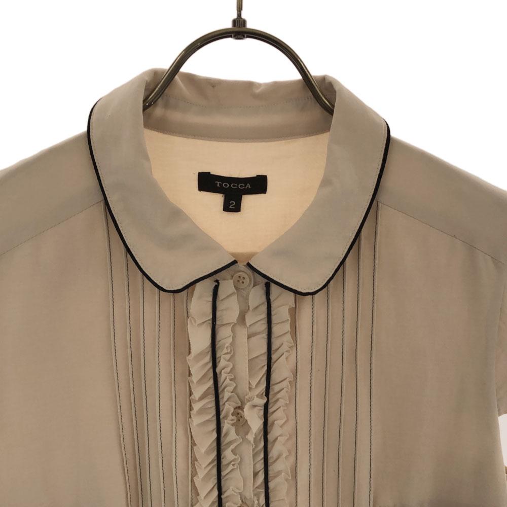 TOCCA Short Sleeve Switching One Piece 2 Beige Side Zip Women Used