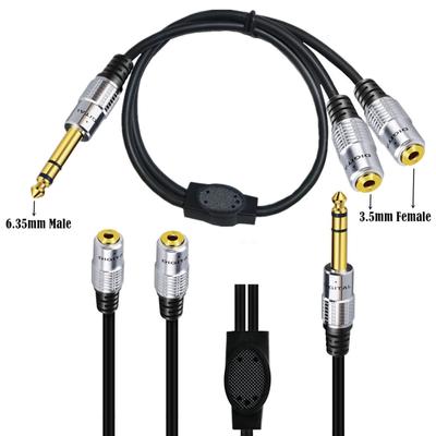 1/4 To Dual 1/8 Splitter Cable 1/4 Inch 6.35mm TRS Stereo Plug To Two 3.5mm 1/8 Inch Female Stereo Connector Splitter