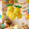 10 Pcs Lemon Balloons, Summer Yellow Lemon Fruit Foil Balloons for Lemon Themed Birthday Party Supplies, Vacation Beach Pool Party Decoration