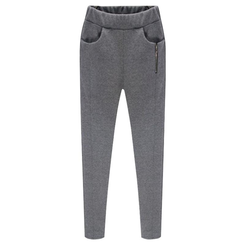 

Осень и Зима Толстушка Новые Брюки Харлан на молнии Большой Размер Свободные и Стройнящие Спортивные Штаны Повседневные Брюки Женские M