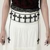 Gothic Halloween Cross Pendant Waist Chain, Punk Dark Metal Chain Body Chain