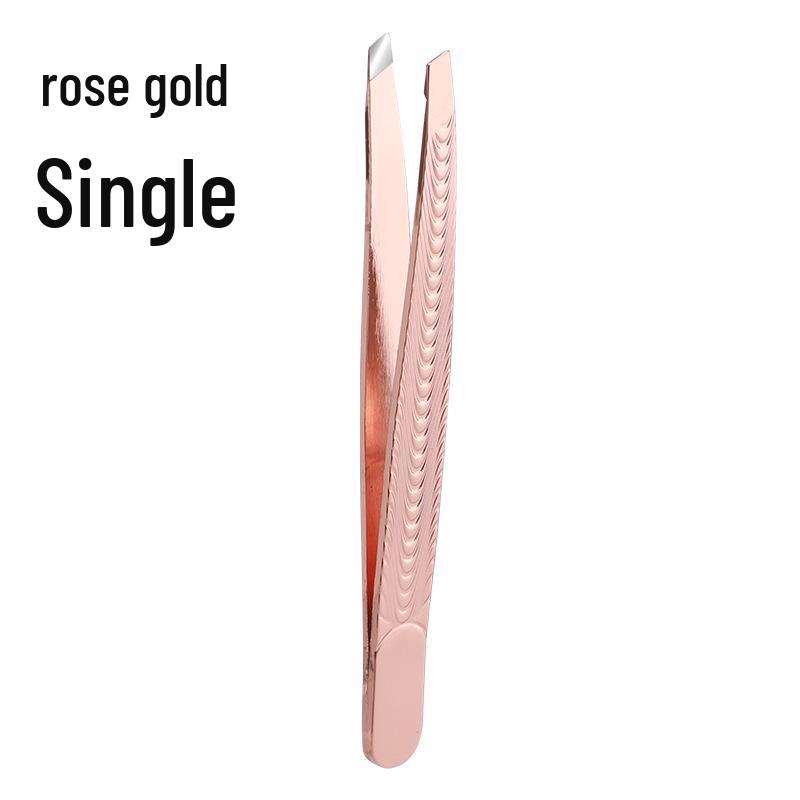 Stainless Steel Eyebrow & Beard Tweezers for Shaping, Plucking, and False Eyelash Application