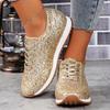 Sequin Embellished Women's Loose Athletic Casual Shoes - Breathable Soft Elastic Cushioning Stirrup Comfortable Breathable Hiking Shoes