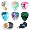 Jasenna Guitar Bass and Guitar Stylish Plectrum with Storage Thickness Splash Picks, 12-Pack, Picks, Design, Plastic, Case, Non-Slip, Lightweight,