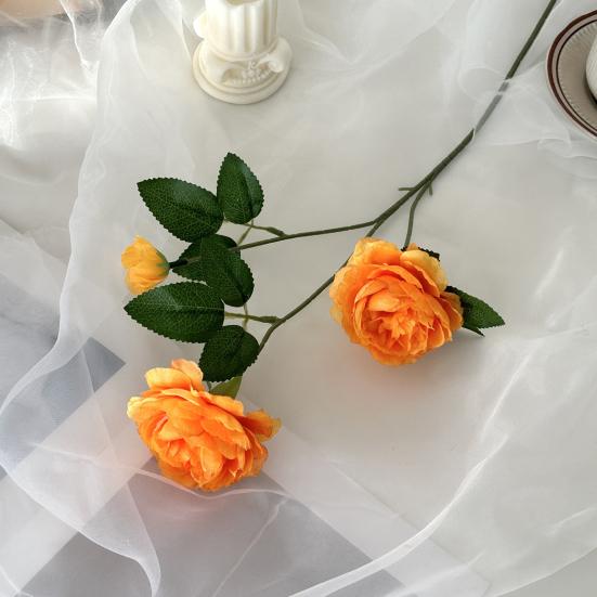 Nep Zijde Pioenroos Kunstbloem voor Vaas 25" Nep Pioenroos Takken met 2 Bloemen En 1 Knop voor Doe-het-zelf Bruidsboeket Bruidsdouche Huis Tafel