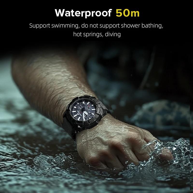 NORTH EDGE BLAZE Men's Watches Solar Power 316 stainless steel Case Quartz Watch For Men Pilot Sports Waterproof 50M Stopwatch