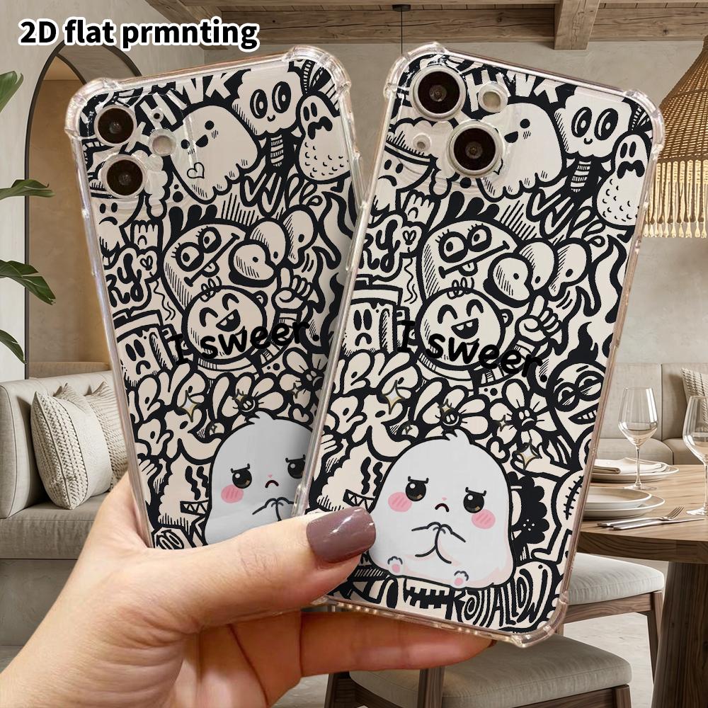 Phone Case: 2D Flat Suitable for iPhone 18 17 16 15 14 13 Pro, Transparent Four Corner Protective Case, I Swear, Christmas and Halloween Gifts