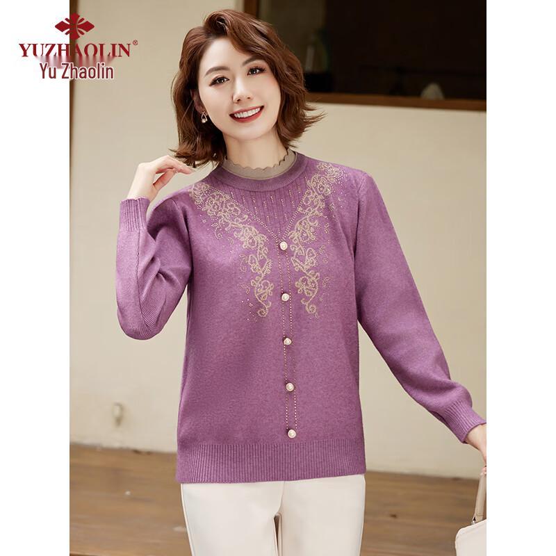 YUZHAOLIN Women's Embroidered Knitted Pullover Sweater