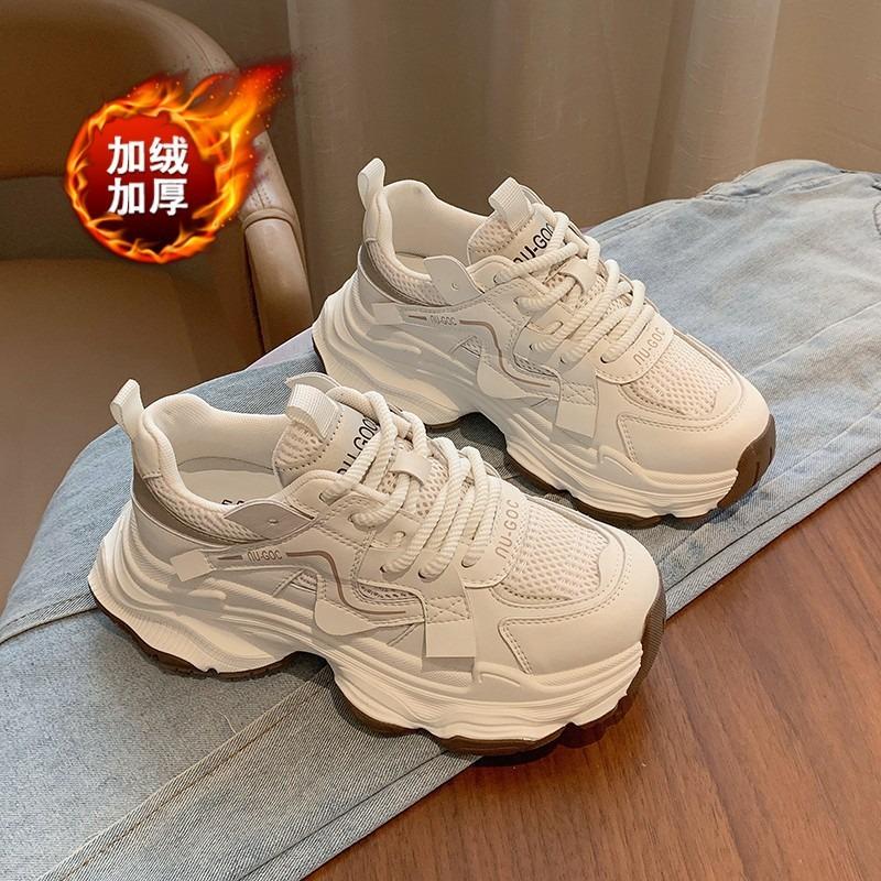 Women, autumn and winter new velvet thick-soled heightening sports shoes versatile casual little white shoes warm cotton shoes