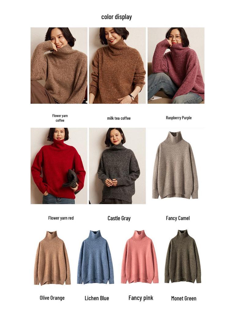 Cozy Cashmere Turtleneck Sweater: Soft, Thick Knit for Autumn & Winter
