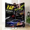 Soft Cozy Blanket - Ryan Blaney NASCAR 12 Menards Ford Mustang Race Car Poster for Travel Couch Use