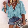 2026 Women's Printed Single-Breasted Loose Lapel Shirt - Spring/Autumn