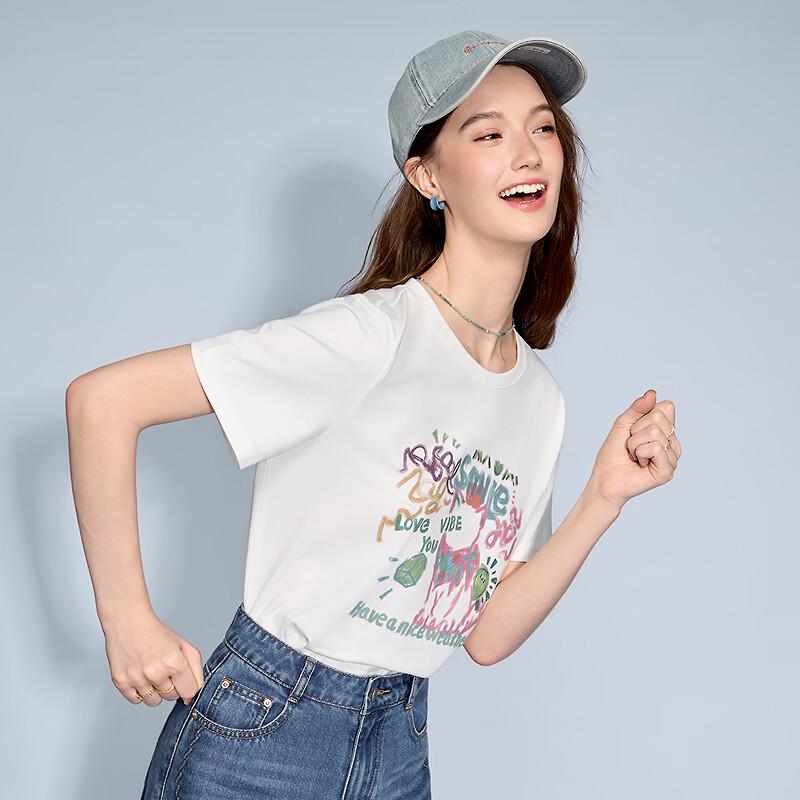 Betu Women's 2026 Spring/Summer Loose Fit Graphic Print Short Sleeve T-Shirt